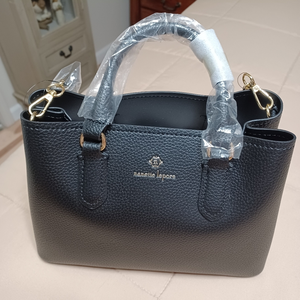 Nanette Lepore Black Pebbled Shoulder Bag - Picture 3 of 10